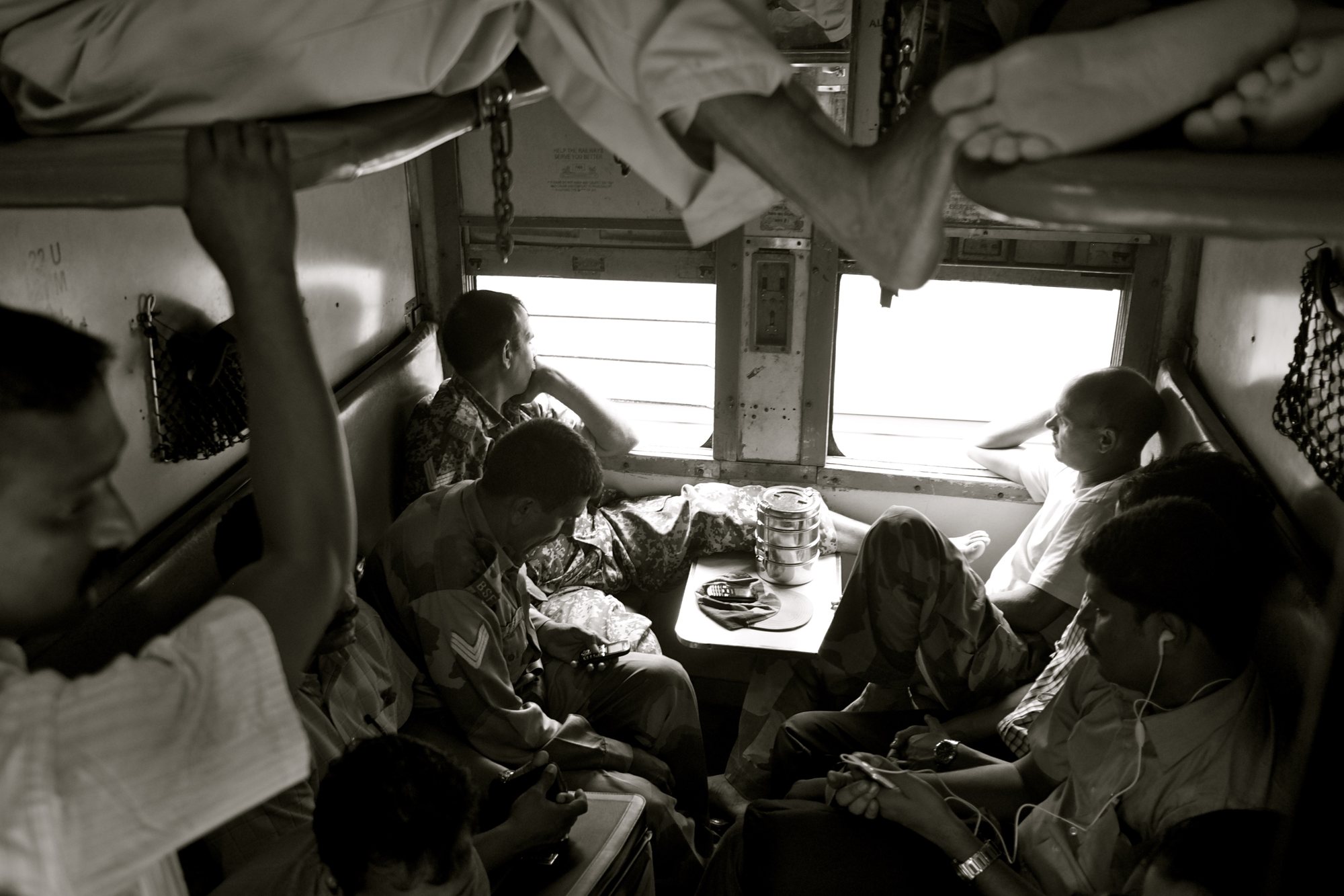 Compartiment de train de nuit, Inde